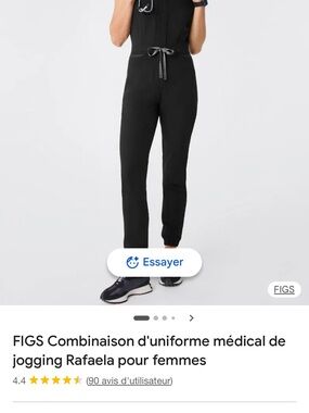 Figs Black Jogger Jumpsuit with Drawstring